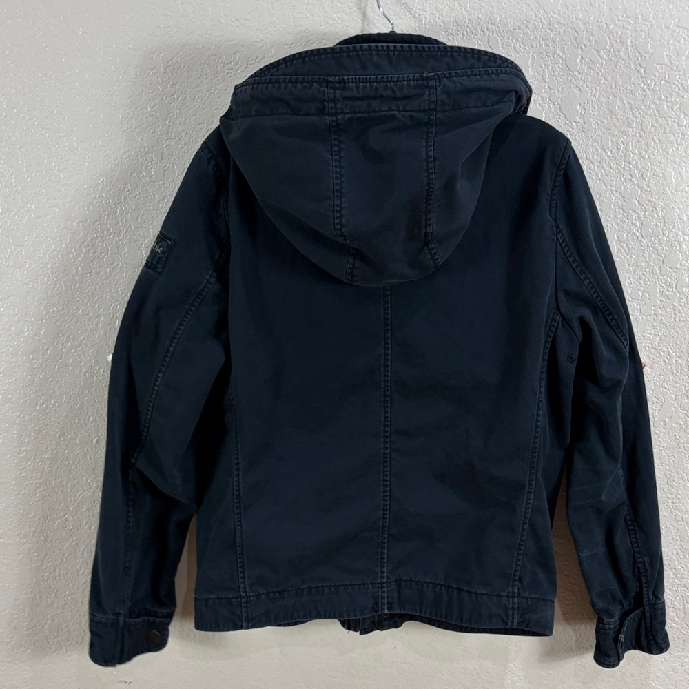 Abercrombie & Fitch Navy Hooded Men's Jacket,Size L. - Picture 7 of 17